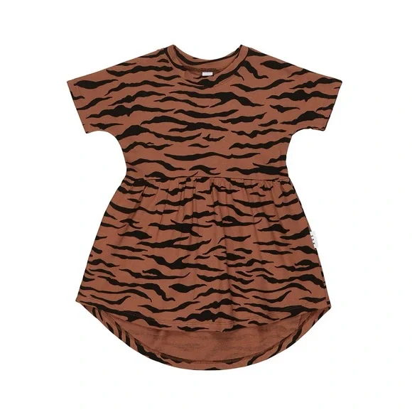 Huxbaby Organic Girls’ Tiger Swirl Dress and Tiger Sweat Jacket—5T - Picture 3 of 11